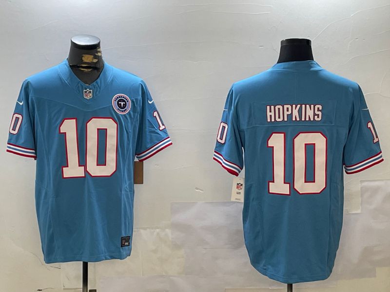 Men Tennessee Titans #10 Hopkins Light Blue Throwback Three generation 2024 Nike Limited NFL Jersey style 2